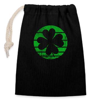Alles Gute zum St. Patrick's Day Kleeblätter - Verschließbarer Geschenkbeutel aus Baumwolle (14x20cm) - Schwarz - Vorne