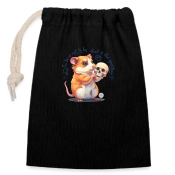Être ou ne pas être - Sac cadeau en coton avec cordon (14 x 20 cm) - noir - Devant