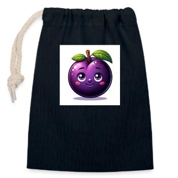 A sweet plum - Closable cotton gift bag (14x20cm) - navy - Front