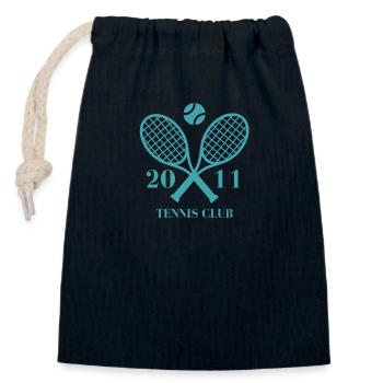 2011 Tennisclub - Verschließbarer Geschenkbeutel aus Baumwolle (14x20cm) - Navy - Vorne