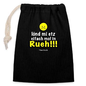 lönd mi etz eifach mol in Rueh > Vektor - Verschließbarer Geschenkbeutel aus Baumwolle (14x20cm) - Schwarz - Vorne