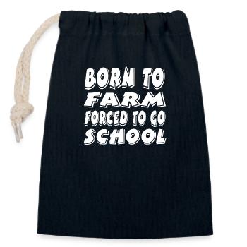 Ferme - Sac cadeau en coton avec cordon (14 x 20 cm) - bleu marine - Devant