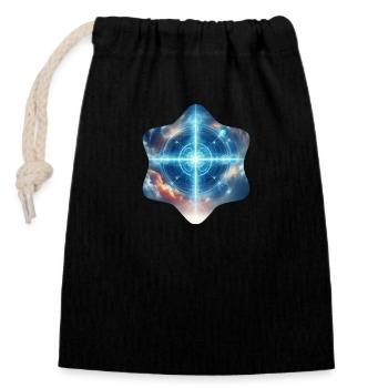 Lueur bleue divine - Sac cadeau en coton avec cordon (14 x 20 cm) - noir - Devant
