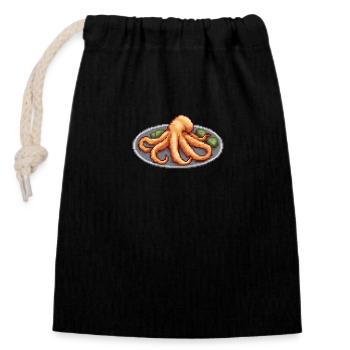 Octo-Pixel Plate - Closable cotton gift bag (14x20cm) - black - Front
