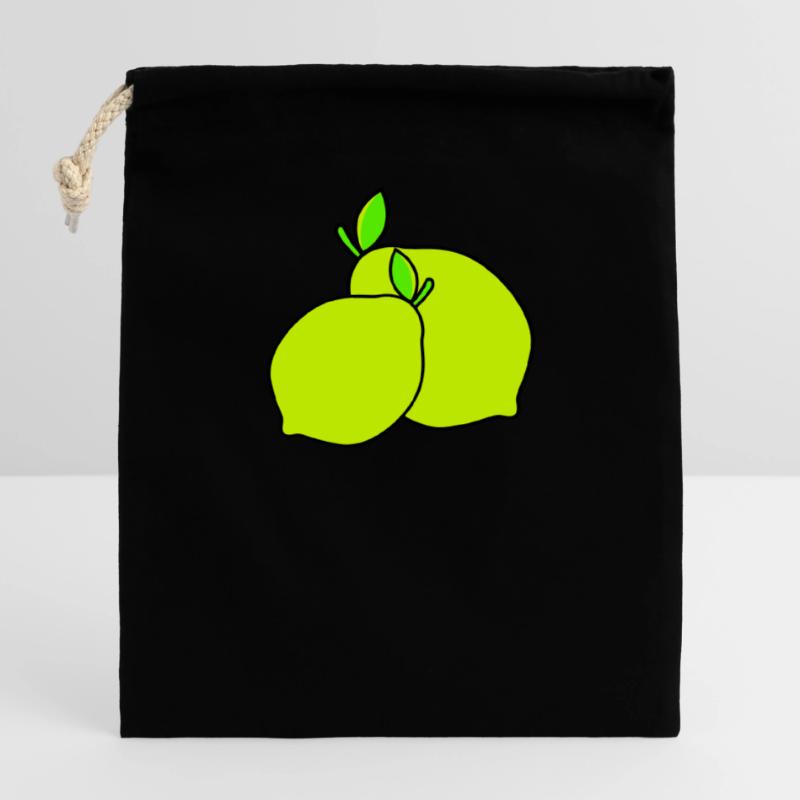 lemons Closable cotton gift bag (14x20cm)