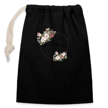 The Floral Bride - Bachelorette Party Gift Idea - Closable cotton gift bag (14x20cm) - black - Front