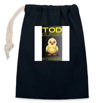 Psycho Chick - Closable cotton gift bag (14x20cm) - navy - Front