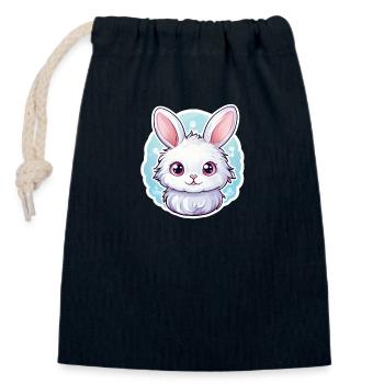 süßer Osterhase - Verschließbarer Geschenkbeutel aus Baumwolle (14x20cm) - Navy - Vorne