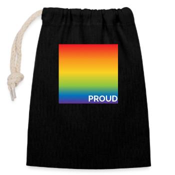 Rainbow Pride Flag - Closable cotton gift bag (14x20cm) - black - Front