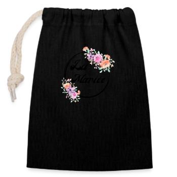 The Pink Floral Bride - Bride Gift Idea - Closable cotton gift bag (14x20cm) - black - Front