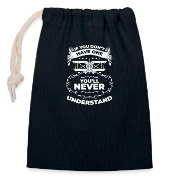 Model Builder Airplane Model Model - Closable cotton gift bag (14x20cm) - navy - Front
