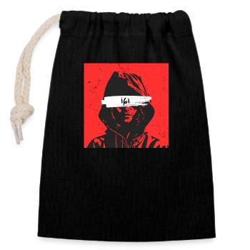 Action antifasciste 161 - Sac cadeau en coton avec cordon (14 x 20 cm) - noir - Devant