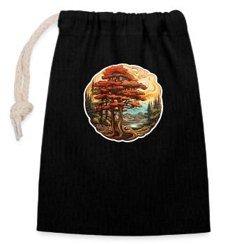 Cedar - Closable cotton gift bag (14x20cm) - black - Front