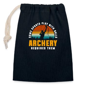 Archer Bow and Arrow Club - Closable cotton gift bag (14x20cm) - navy - Front