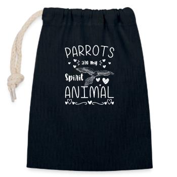 Ara Des Animaux, Bec, Espèces D’oiseaux - Sac cadeau en coton avec cordon (14 x 20 cm) - bleu marine - Devant