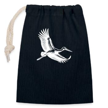 Fliegender Storch im eleganten Segelflug - Verschließbarer Geschenkbeutel aus Baumwolle (14x20cm) - Navy - Vorne