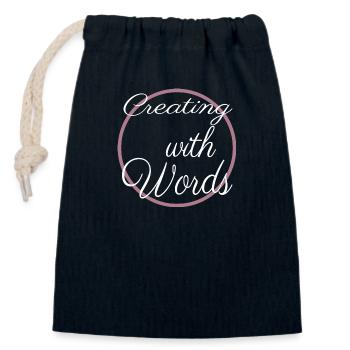 writing inspiration statement innovative ideas - Verschließbarer Geschenkbeutel aus Baumwolle (14x20cm) - Navy - Vorne