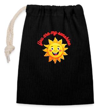 You are my sunshine message gentil et positif 2 - Sac cadeau en coton avec cordon (14 x 20 cm) - noir - Devant