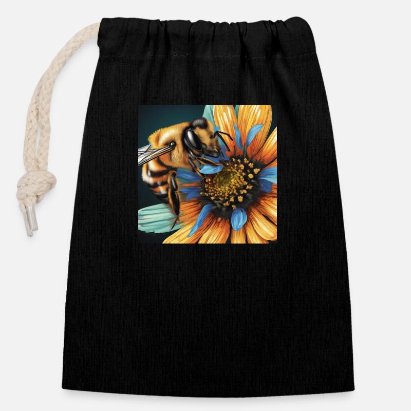 Nectar Avidité - Sac cadeau en coton avec cordon (14 x 20 cm) - noir