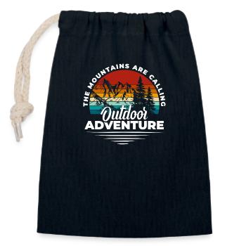 Alpiniste, Grimpeur, Escalade Sportive, De Plein Air - Sac cadeau en coton avec cordon (14 x 20 cm) - bleu marine - Devant