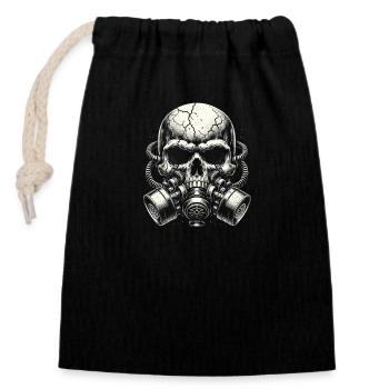 Cracked Skull with Dual Filters - Closable cotton gift bag (14x20cm) - black - Front