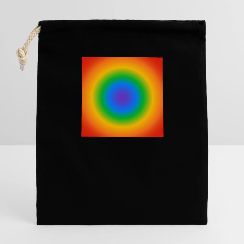 Rainbow Circle Gradient Colors Pride Merch Closable cotton gift bag (14x20cm)