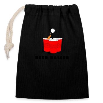 Beer Baller Beerpong - Closable cotton gift bag (14x20cm) - black - Front