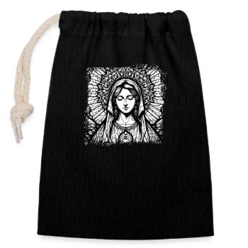 vierge marie jésus bible religion chrétienne chrétienne - Sac cadeau en coton avec cordon (14 x 20 cm) - noir - Devant