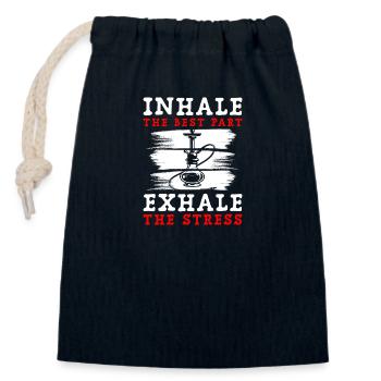 Sisha Tobacco Turkish - Closable cotton gift bag (14x20cm) - navy - Front