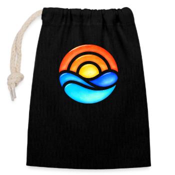 Sunset Retro Glass - Closable cotton gift bag (14x20cm) - black - Front