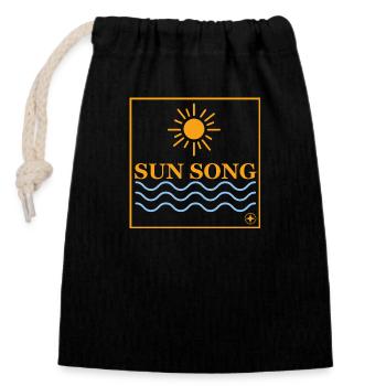 SUN SONG - Closable cotton gift bag (14x20cm) - black - Front