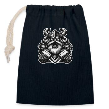 Mächtiger Wikingerkrieger Version 6 - Verschließbarer Geschenkbeutel aus Baumwolle (14x20cm) - Navy - Vorne