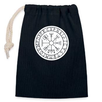 wikinger kompass - Verschließbarer Geschenkbeutel aus Baumwolle (14x20cm) - Navy - Vorne