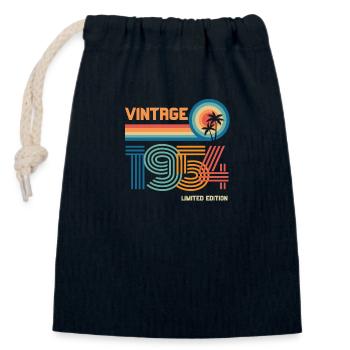 Jahrgang 1954 limitierte Auflage - Verschließbarer Geschenkbeutel aus Baumwolle (14x20cm) - Navy - Vorne