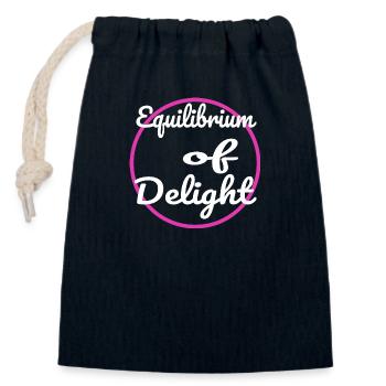 Équilibre de la vie Harmonie et équilibre Joie pure et impressionnante - Sac cadeau en coton avec cordon (14 x 20 cm) - bleu marine - Devant