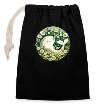 narval - Sac cadeau en coton avec cordon (14 x 20 cm) - noir - Devant