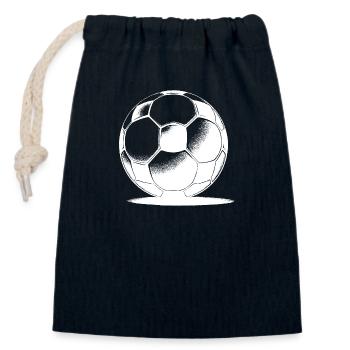 Fußball mit Schatten - Verschließbarer Geschenkbeutel aus Baumwolle (14x20cm) - Navy - Vorne