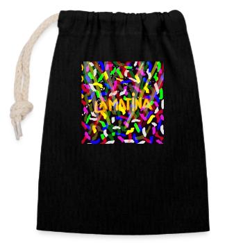 THE MATINE - Closable cotton gift bag (14x20cm) - black - Front
