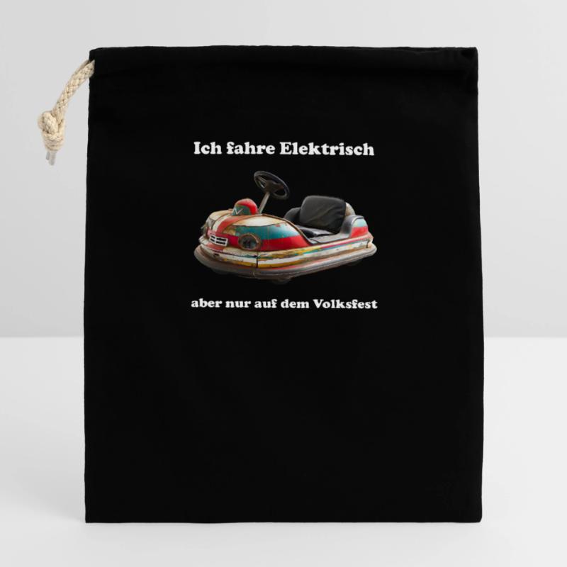 Les voitures électriques sont synonymes d’innovation et de progrès Sac cadeau en coton avec cordon (14 x 20 cm)