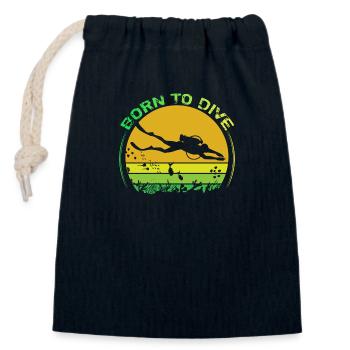 Born to Dive - Closable cotton gift bag (14x20cm) - navy - Front