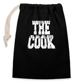 Le cuisinier maître chef chef de cuisine cuisine chapeau de chef - Sac cadeau en coton avec cordon (14 x 20 cm) - noir - Devant