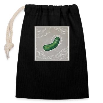 Un autre concombre - Sac cadeau en coton avec cordon (14 x 20 cm) - noir - Devant