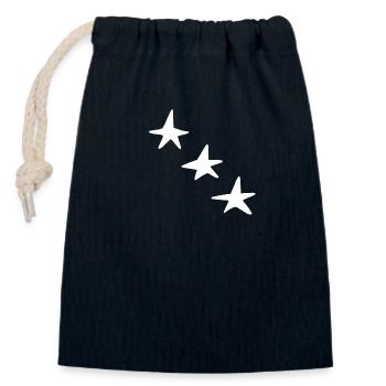 Formes Trois étoiles étoile Icône - Sac cadeau en coton avec cordon (14 x 20 cm) - bleu marine - Devant