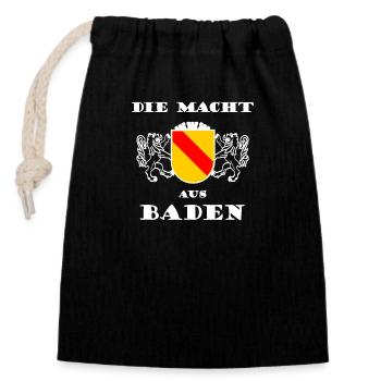 Die Macht aus Süddeutschland - Verschließbarer Geschenkbeutel aus Baumwolle (14x20cm) - Schwarz - Vorne