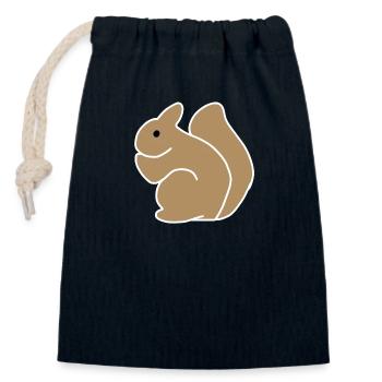 Écureuil Animaux Animal Symbole Marron - Sac cadeau en coton avec cordon (14 x 20 cm) - bleu marine - Devant
