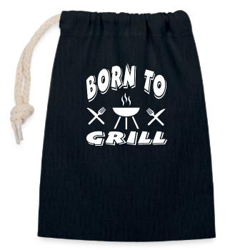 Griller - Sac cadeau en coton avec cordon (14 x 20 cm) - bleu marine - Devant
