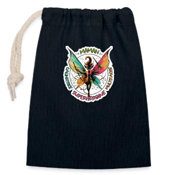The Fairy Mama - Closable cotton gift bag (14x20cm) - navy - Front