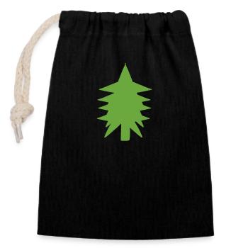 Tannenbaum baum natur - Verschließbarer Geschenkbeutel aus Baumwolle (14x20cm) - Schwarz - Vorne