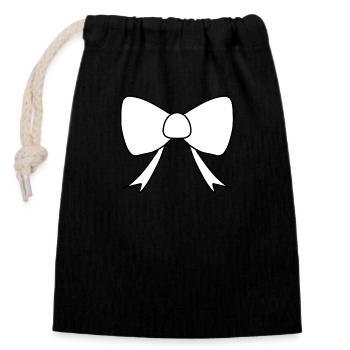 Loop icon shape - Closable cotton gift bag (14x20cm) - black - Front