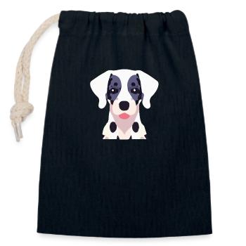 Dalmatiner Hund schwarz weiß - Verschließbarer Geschenkbeutel aus Baumwolle (14x20cm) - Navy - Vorne